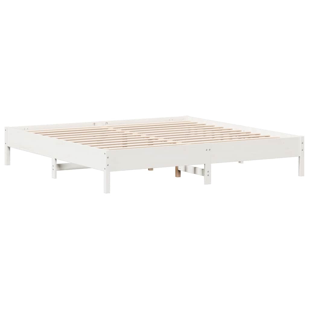 Bookcase Bed without Mattress White 180x200 cm Solid Wood Pine