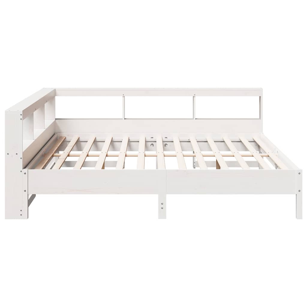 Bookcase Bed without Mattress White 180x200 cm Solid Wood Pine