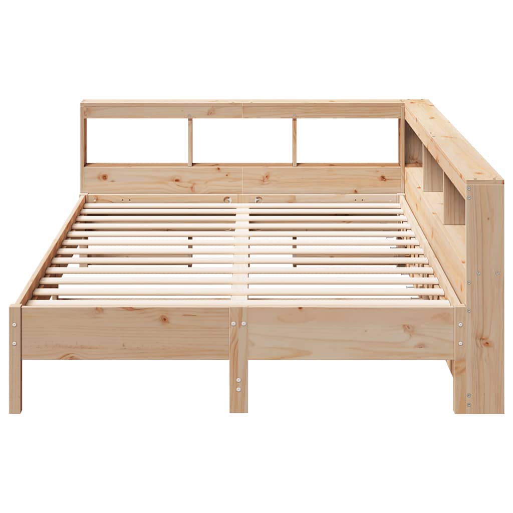 Bookcase Bed without Mattress 150x200 cm King Size Solid Wood Pine