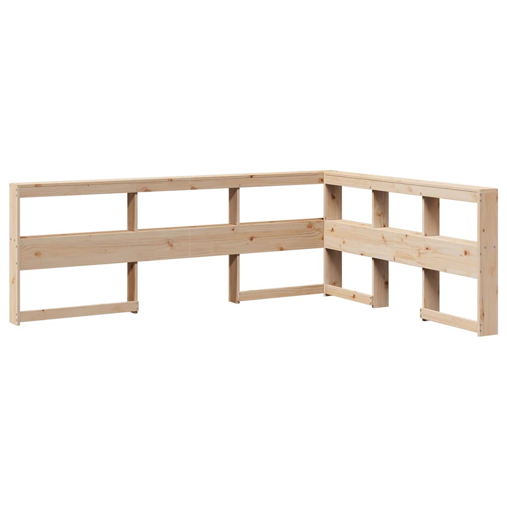 Bookcase Bed without Mattress 150x200 cm King Size Solid Wood Pine