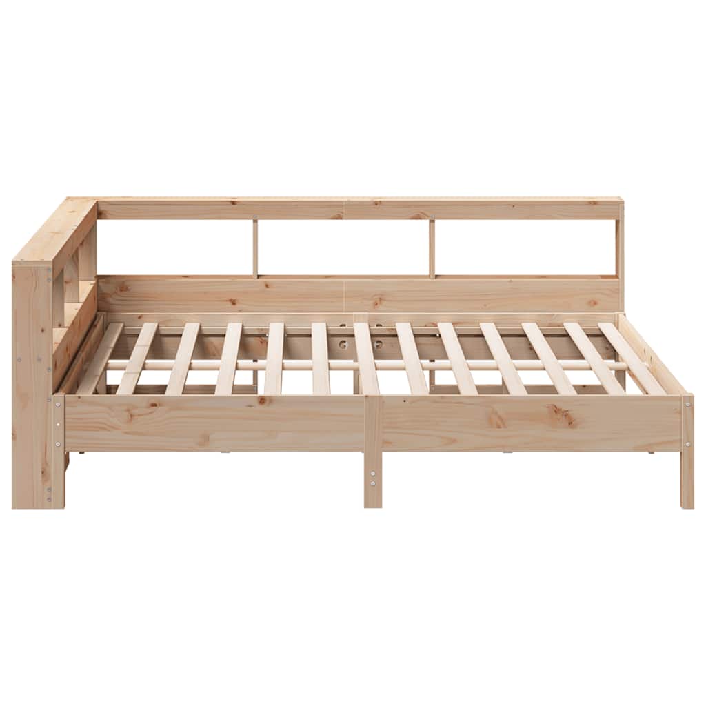 Bookcase Bed without Mattress 150x200 cm King Size Solid Wood Pine