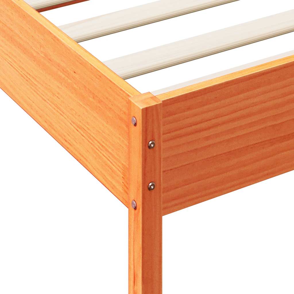 Bookcase Bed without Mattress Wax Brown 140x200 cm Solid Wood Pine