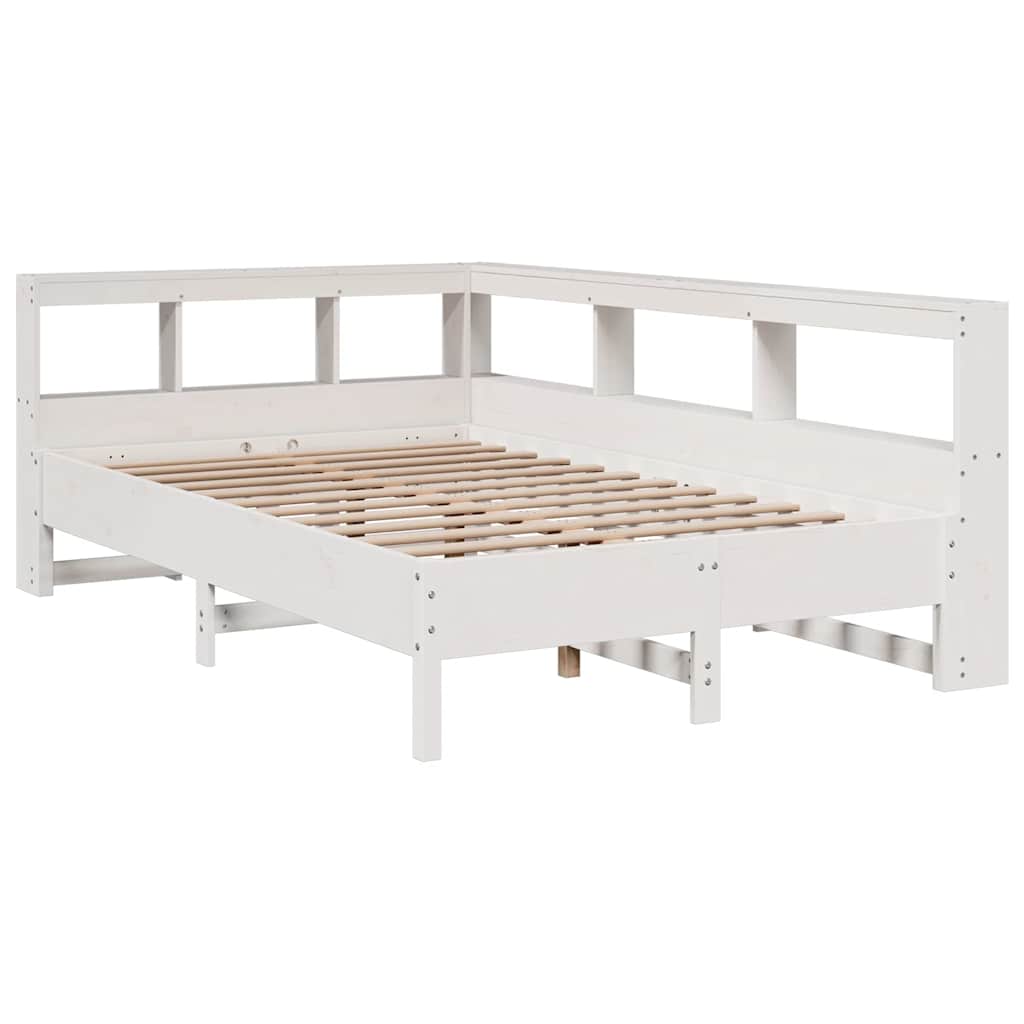 Bookcase Bed without Mattress White 120x200 cm Solid Wood Pine