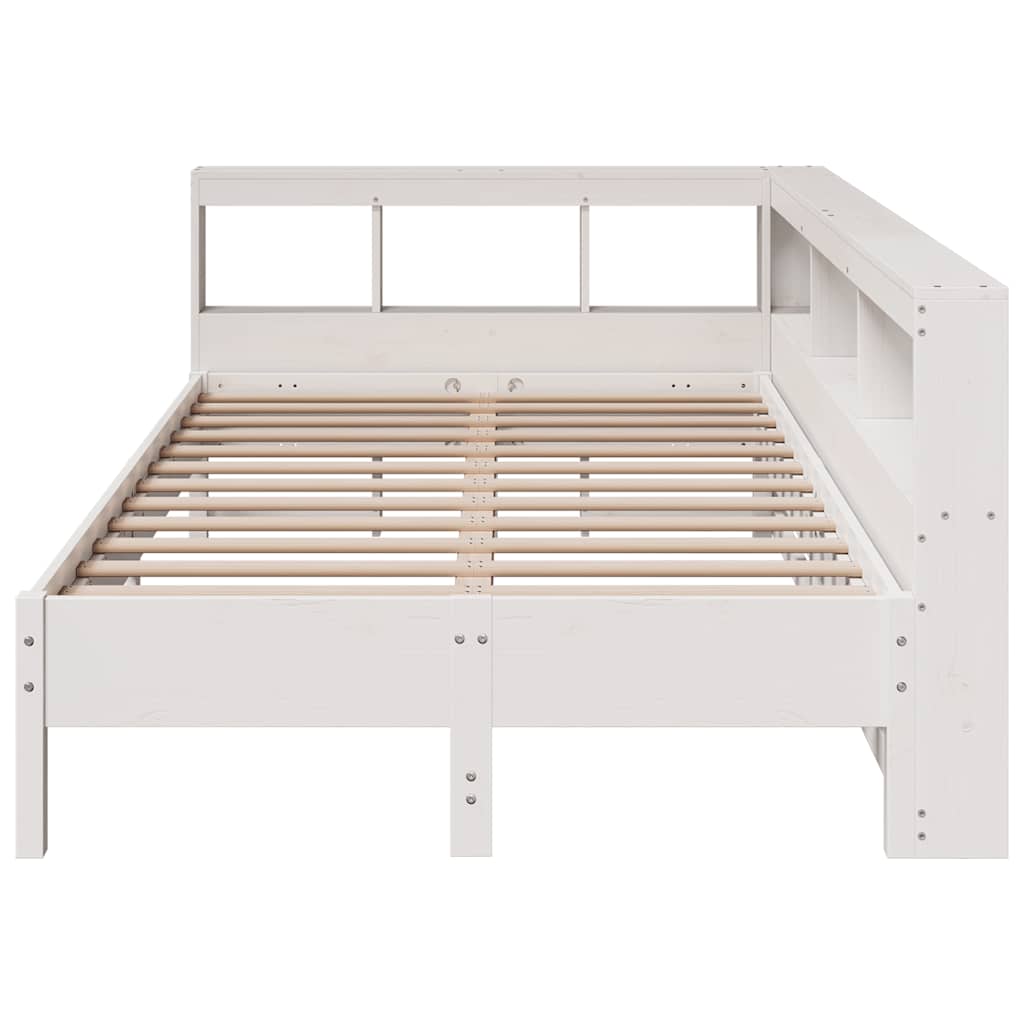 Bookcase Bed without Mattress White 120x200 cm Solid Wood Pine