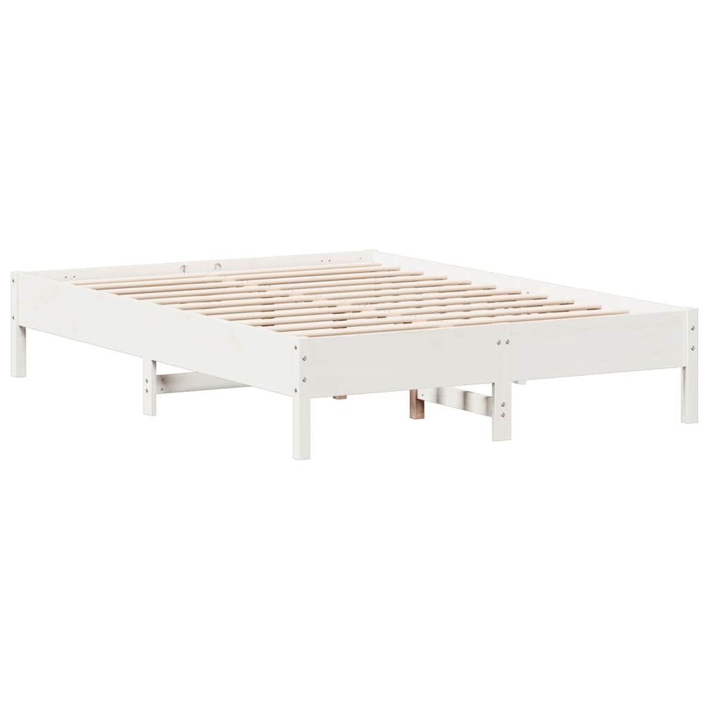 Bookcase Bed without Mattress White 120x200 cm Solid Wood Pine