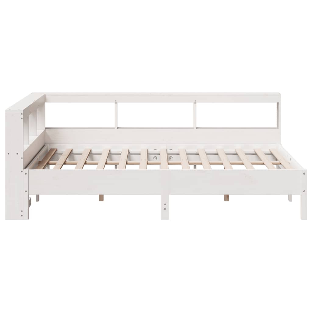 Bookcase Bed without Mattress White 120x200 cm Solid Wood Pine