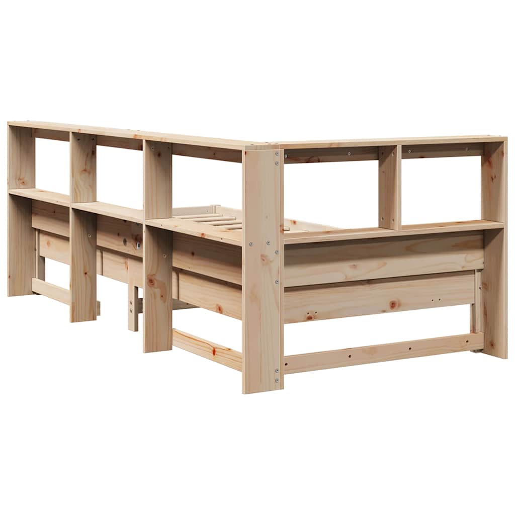 Bookcase Bed without Mattress 100x200 cm Solid Wood Pine