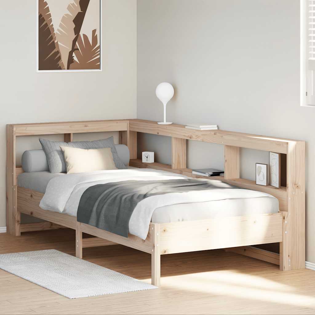 Bookcase Bed without Mattress 100x200 cm Solid Wood Pine