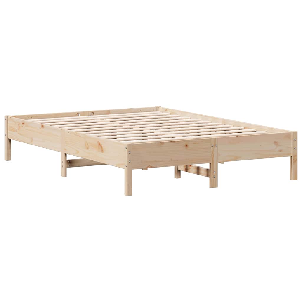 Bookcase Bed without Mattress 135x190 cm Solid Wood Pine