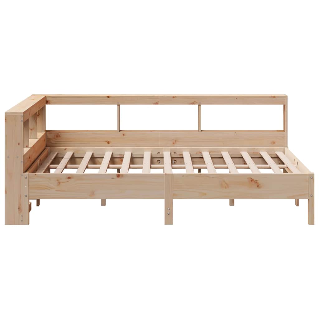Bookcase Bed without Mattress 135x190 cm Solid Wood Pine