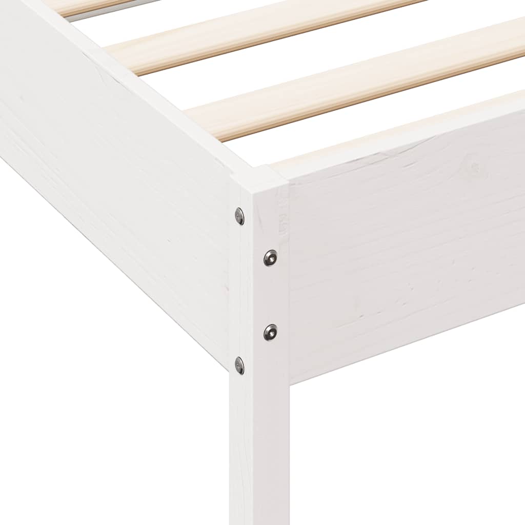 Bookcase Bed without Mattress White 135x190 cm Solid Wood Pine