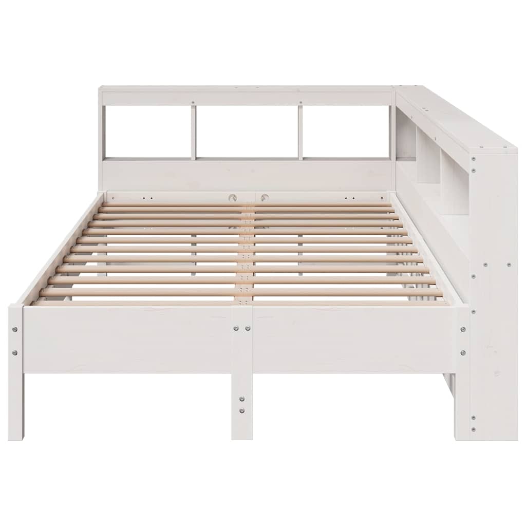 Bookcase Bed without Mattress White 120x190 cm Solid Wood Pine