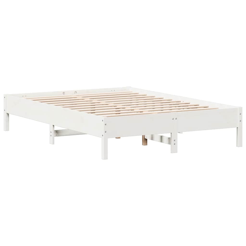 Bookcase Bed without Mattress White 120x190 cm Solid Wood Pine