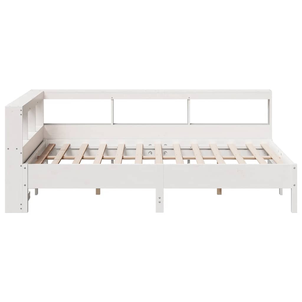 Bookcase Bed without Mattress White 120x190 cm Solid Wood Pine