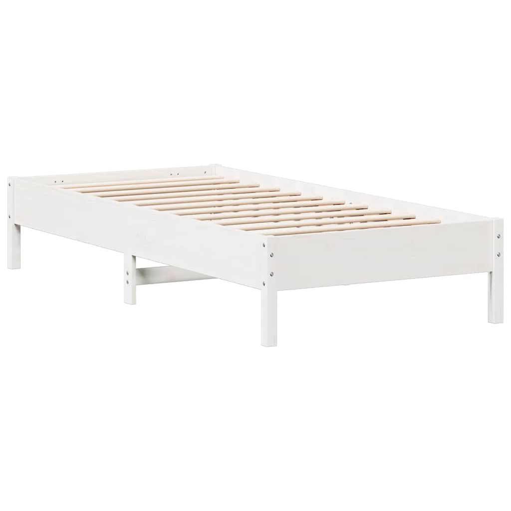 Bookcase Bed without Mattress White 90x190 cm Solid Wood Pine