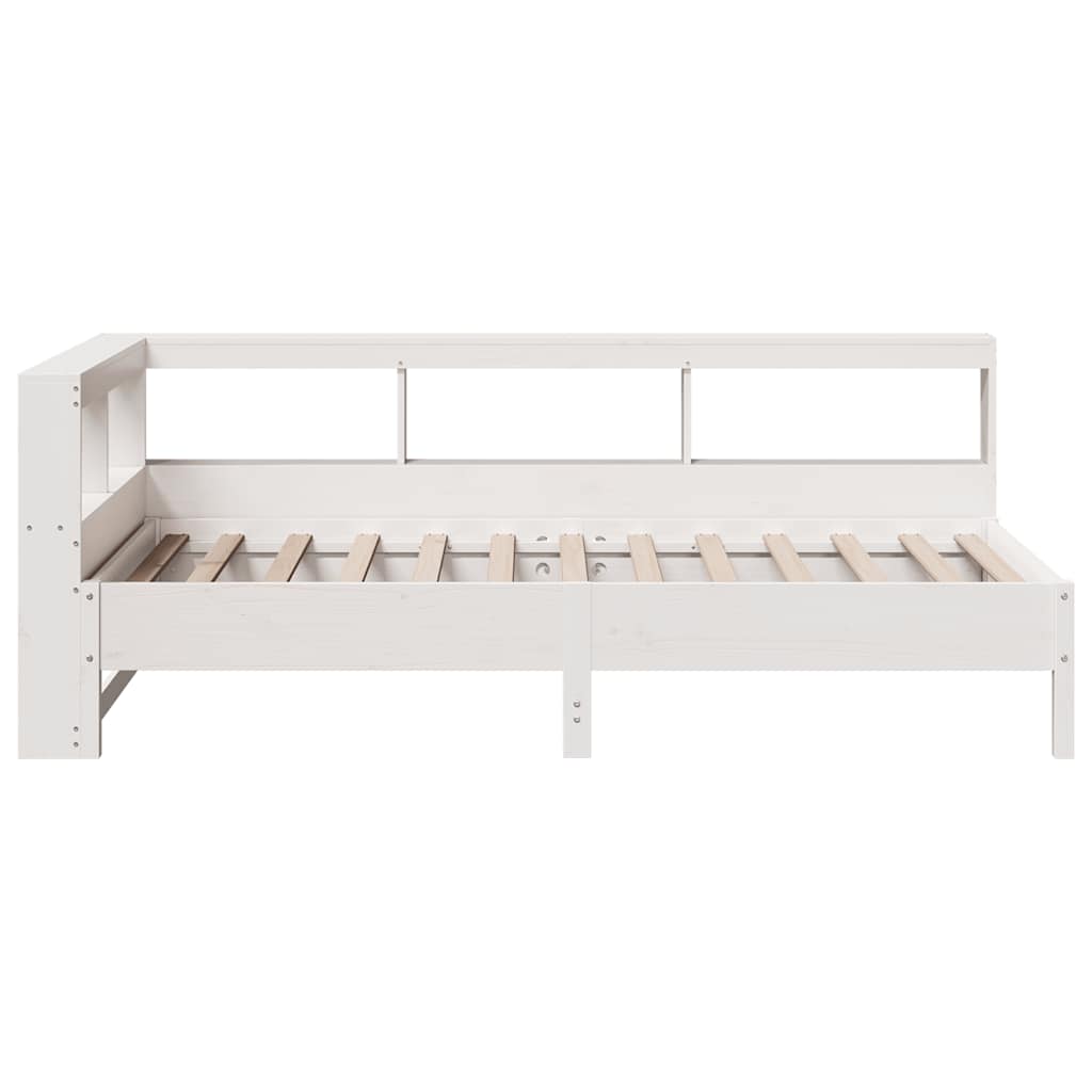 Bookcase Bed without Mattress White 90x190 cm Solid Wood Pine