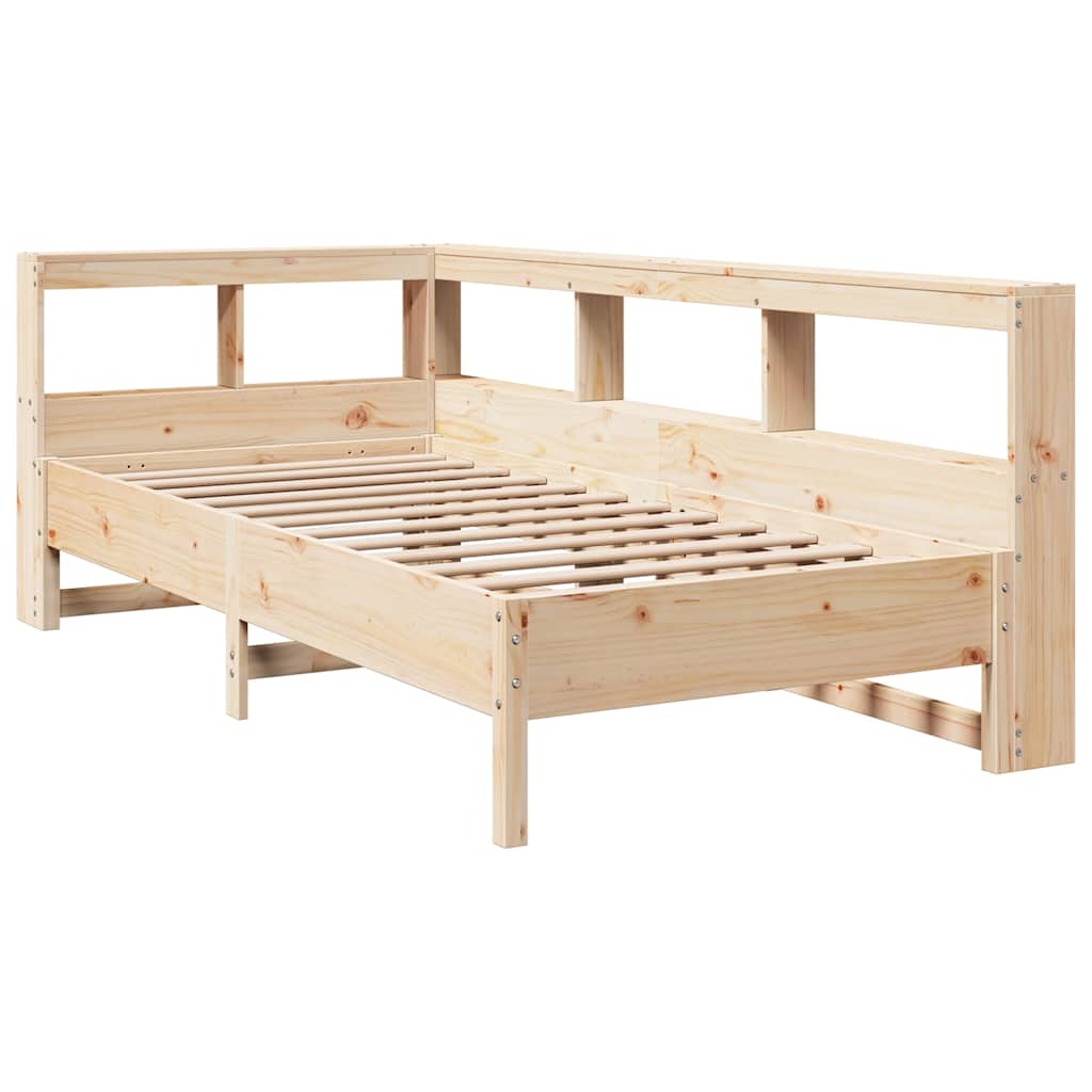 Bookcase Bed without Mattress 75x190 cm Solid Wood Pine