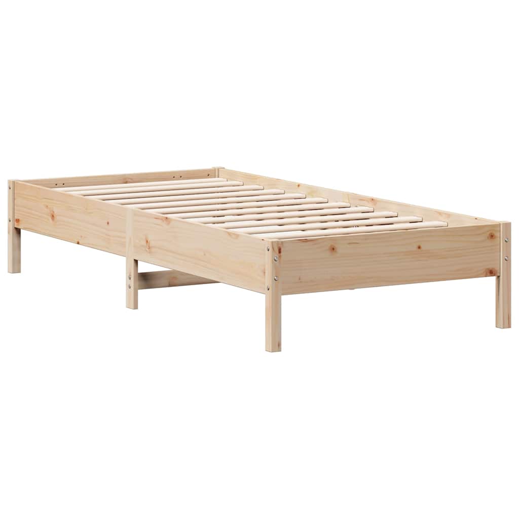 Bookcase Bed without Mattress 75x190 cm Solid Wood Pine