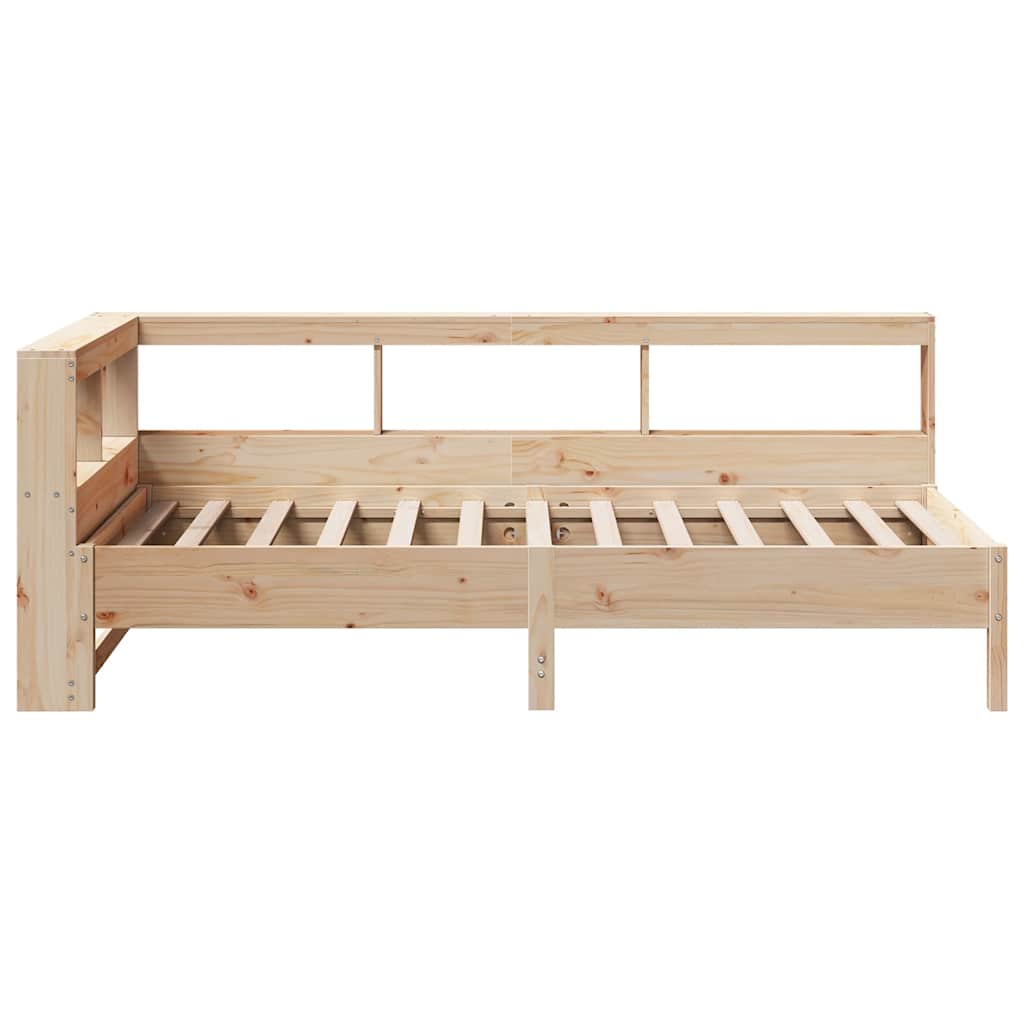 Bookcase Bed without Mattress 75x190 cm Solid Wood Pine