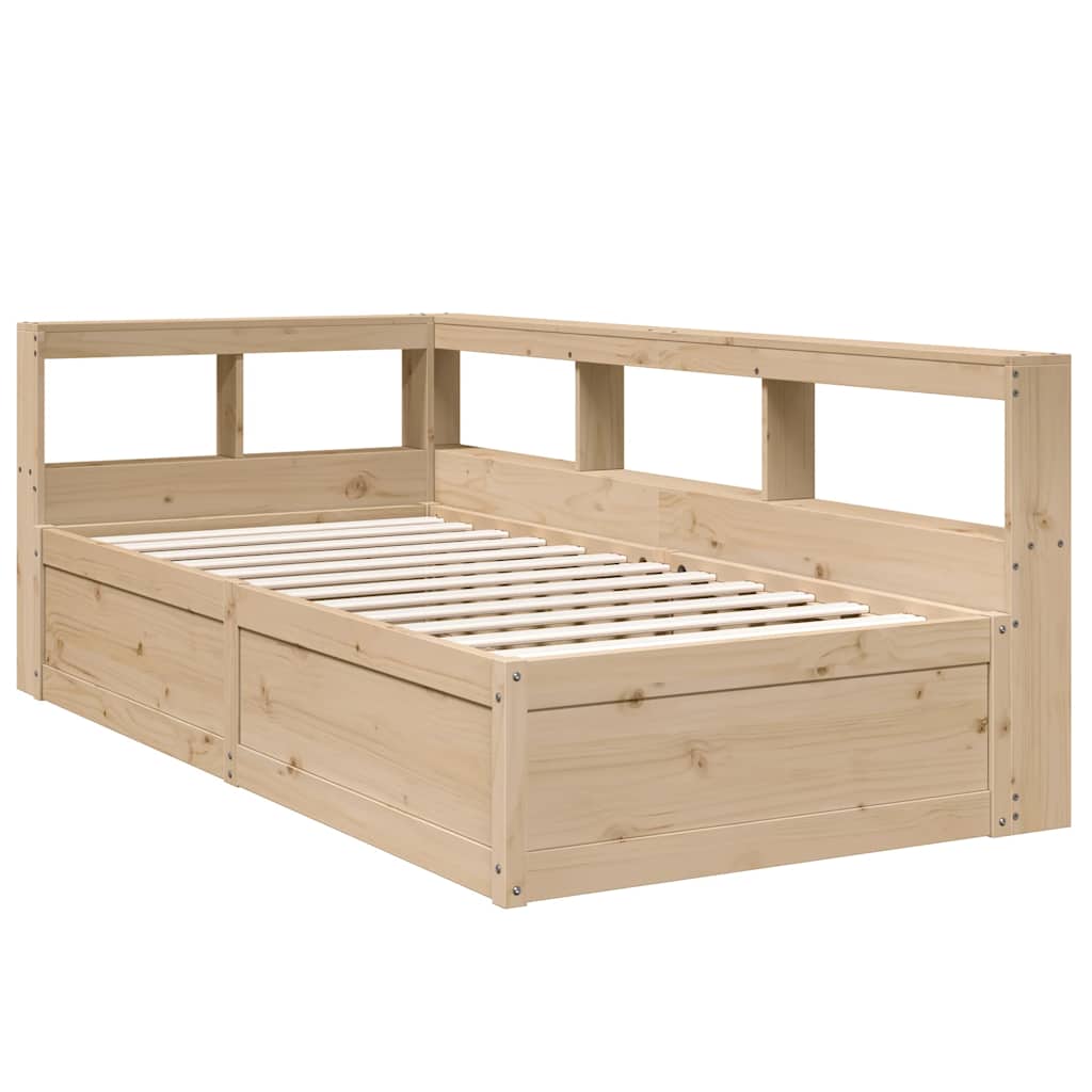 Bookcase Bed without Mattress 100x200cm Solid Wood Pine
