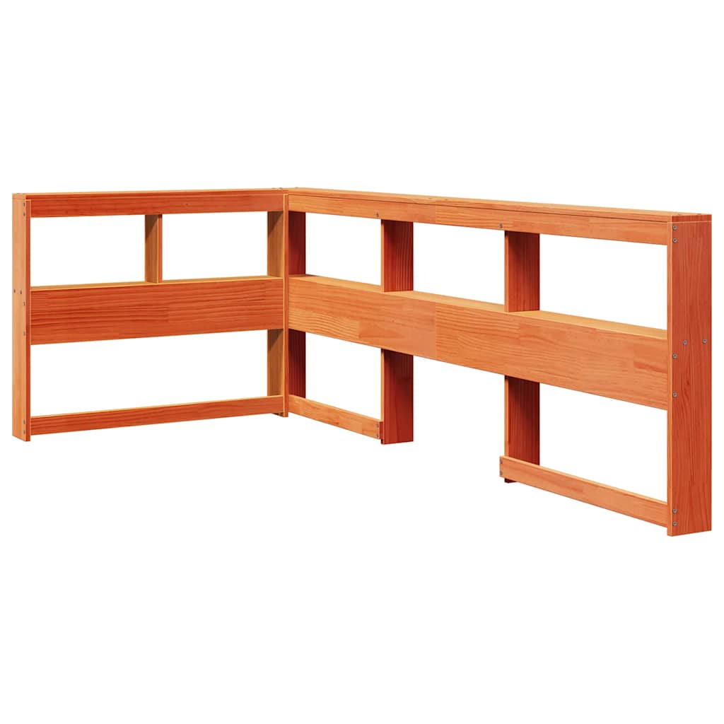 Bookcase Bed without Mattress Wax Brown 90x200cm Solid Wood Pine
