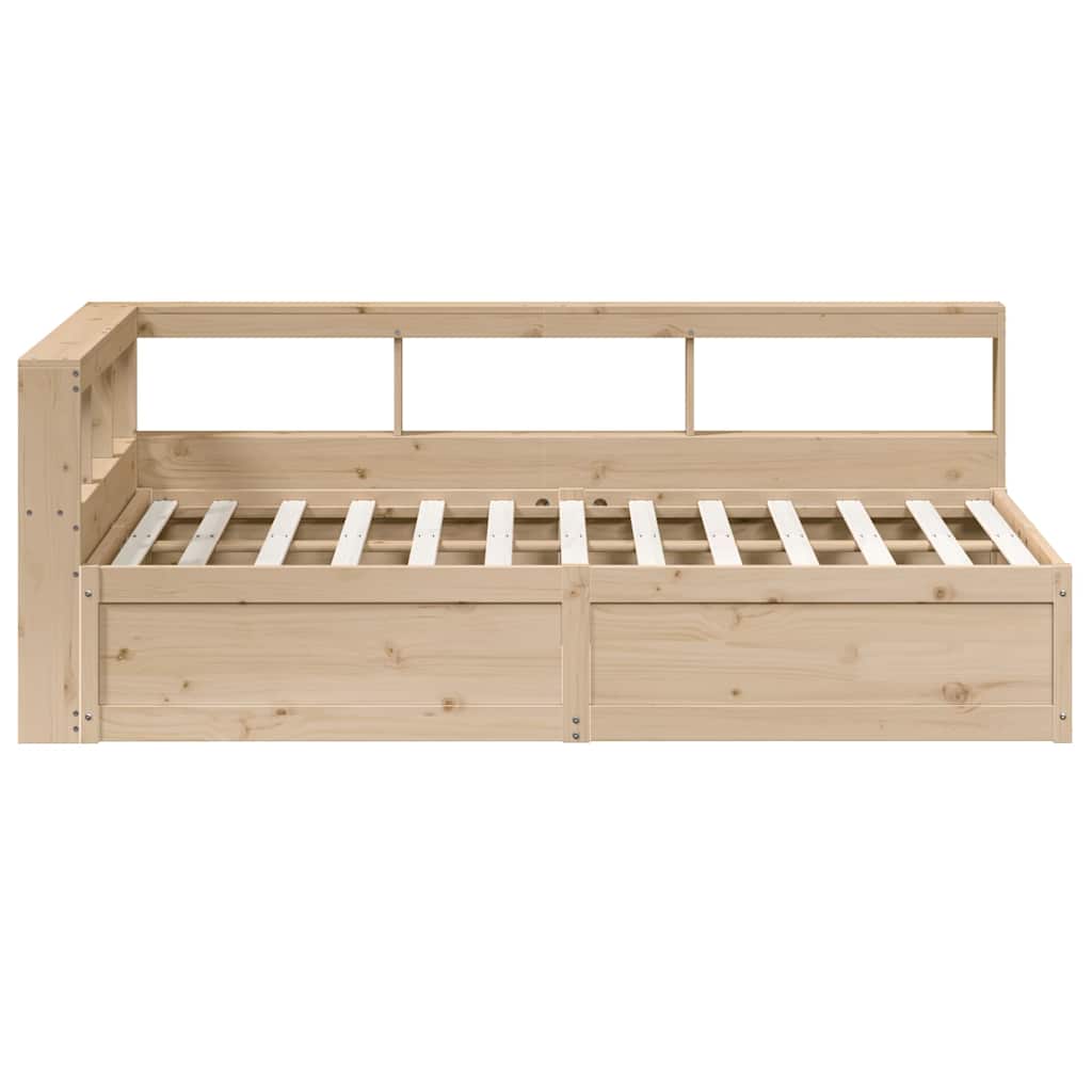 Bookcase Bed without Mattress 135x190cm Solid Wood Pine