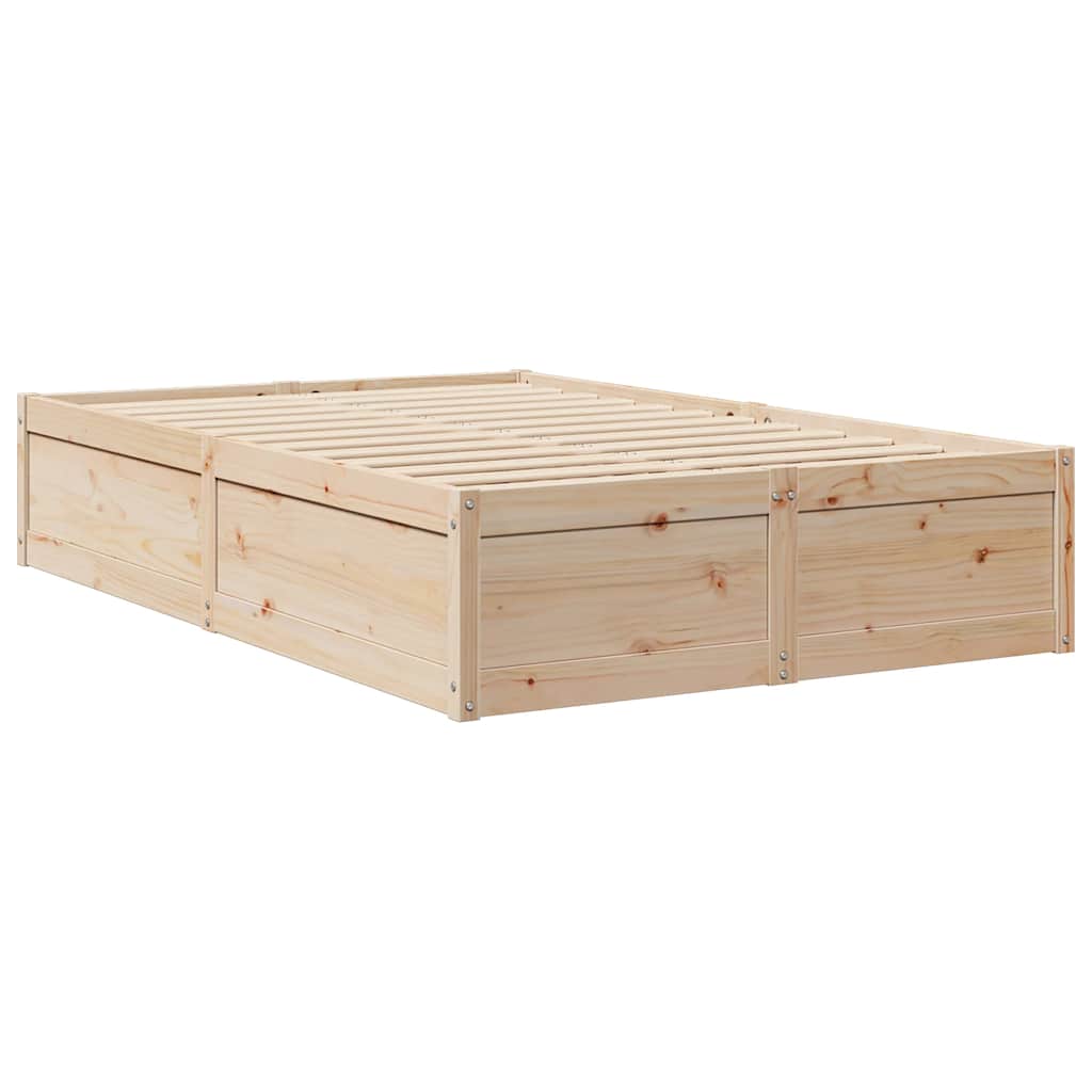 Bookcase Bed without Mattress 135x190cm Solid Wood Pine