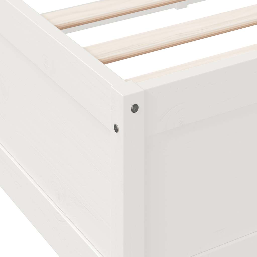 Bookcase Bed without Mattress White 135x190cm Solid Wood Pine