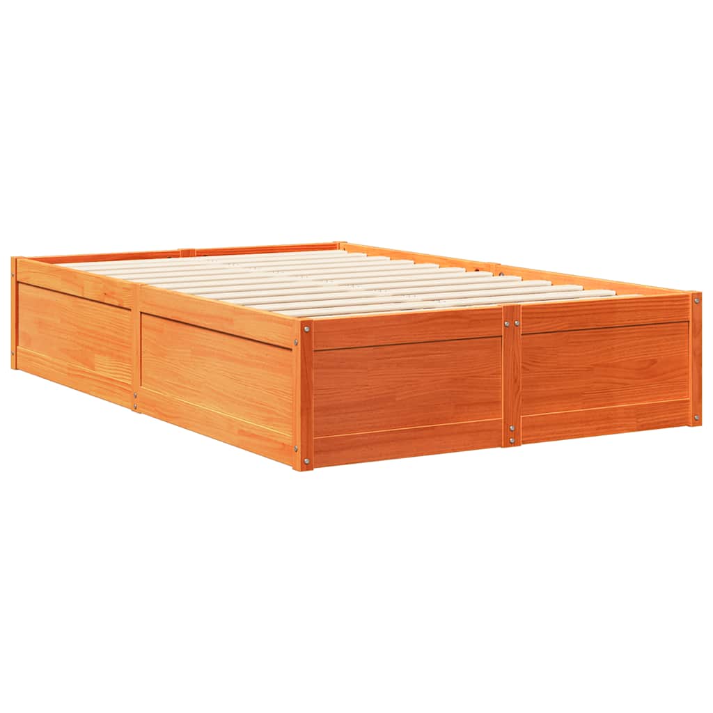 Bookcase Bed without Mattress Wax Brown 120x190cm Solid Wood Pine