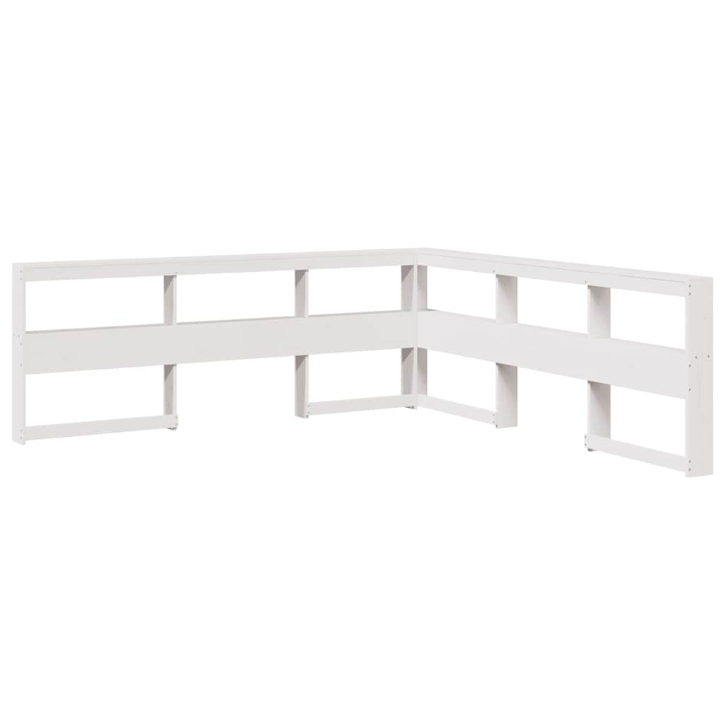 Bookcase Bed without Mattress White 200x200cm Solid Wood Pine