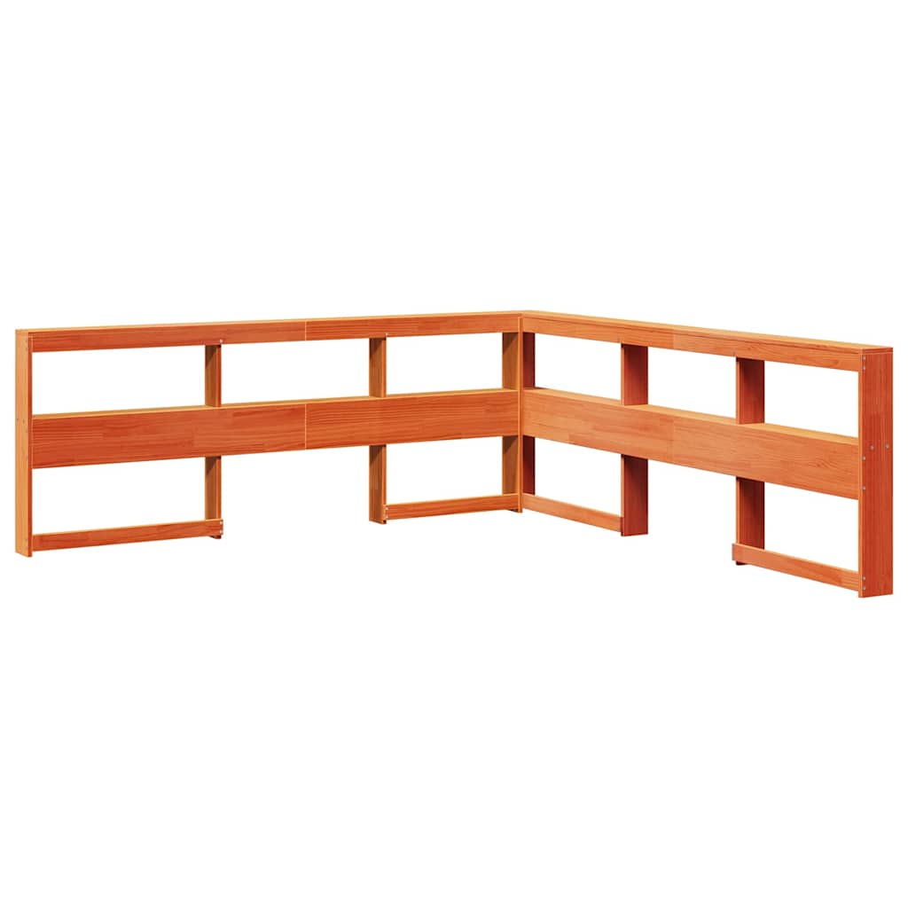 Bookcase Bed without Mattress Wax Brown 200x200cm Solid Wood Pine