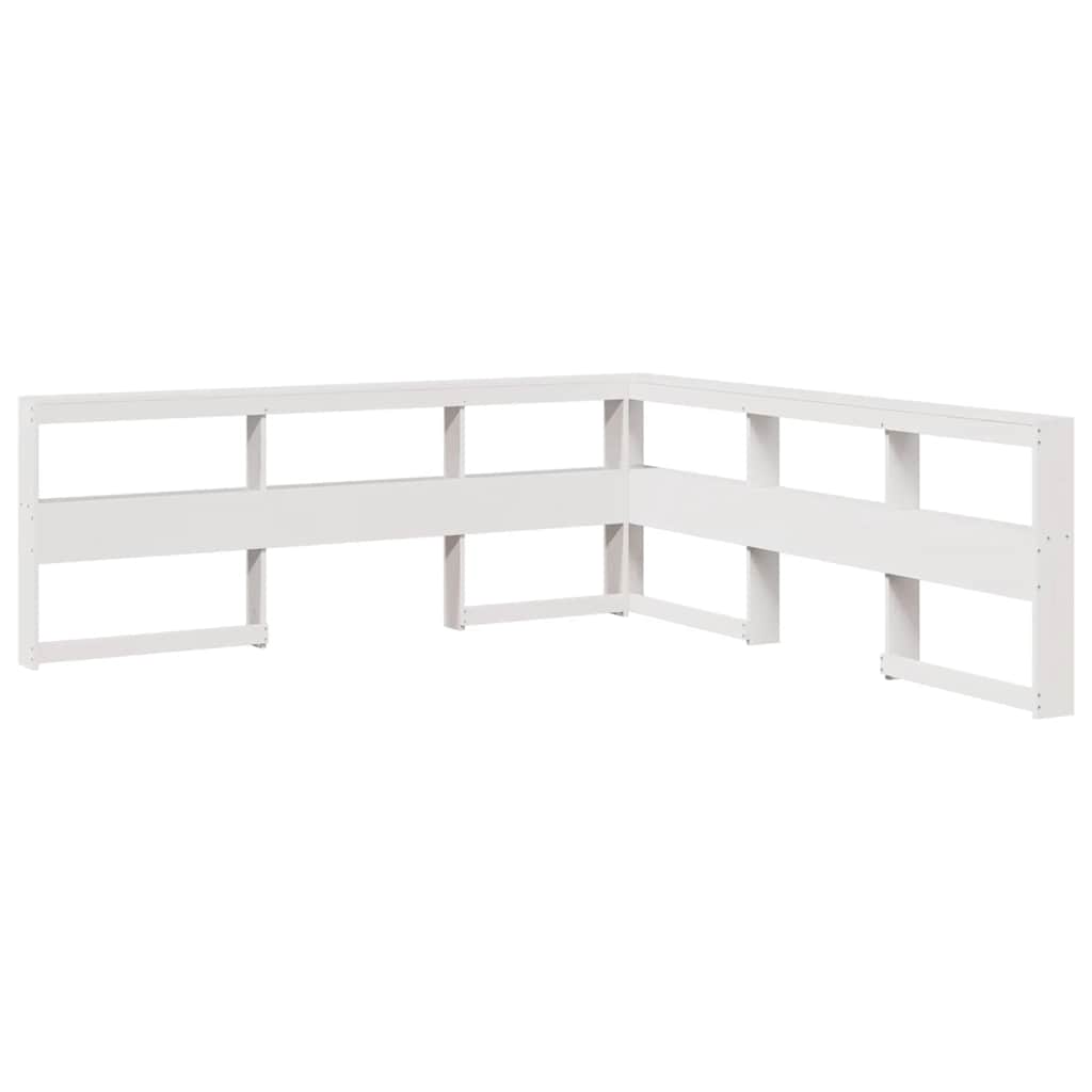 Bookcase Bed without Mattress White 180x200cm Solid Wood Pine