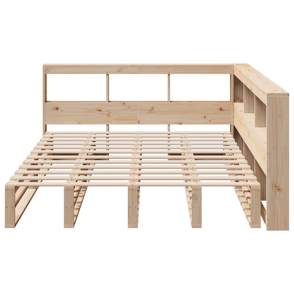 Bookcase Bed without Mattress 160x200cm Solid Wood Pine