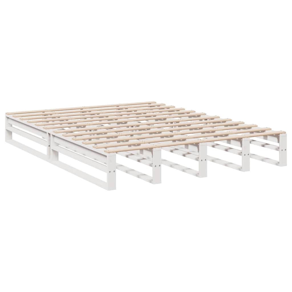 Bookcase Bed without Mattress White 160x200cm Solid Wood Pine
