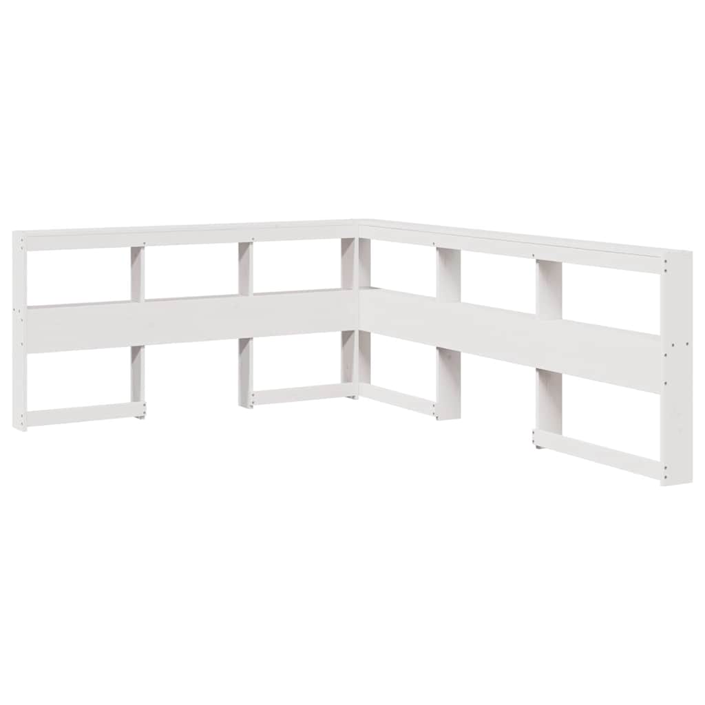 Bookcase Bed without Mattress White 160x200cm Solid Wood Pine