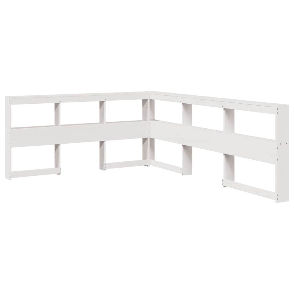 Bookcase Bed without Mattress White 140x200cm Solid Wood Pine