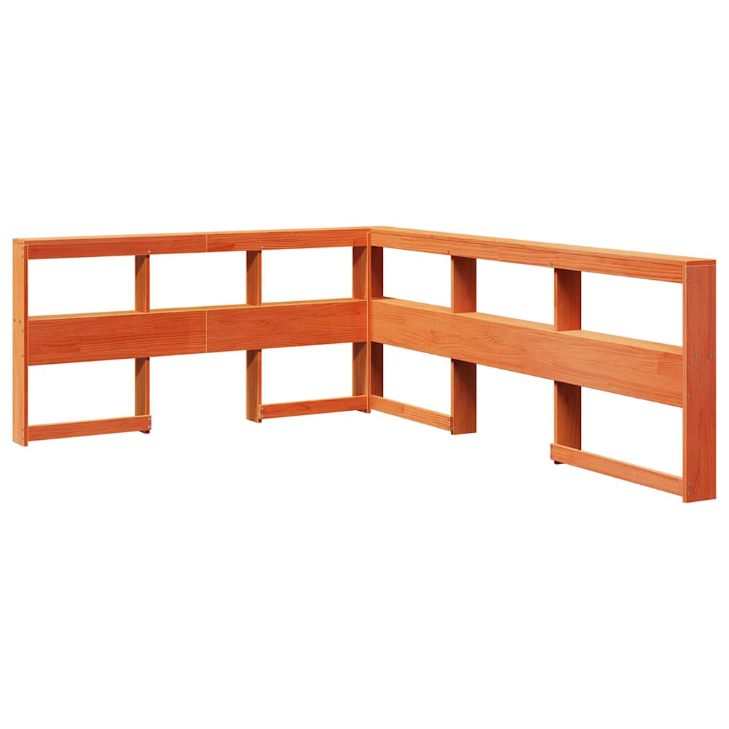 Bookcase Bed without Mattress Wax Brown 140x200cm Solid Wood Pine