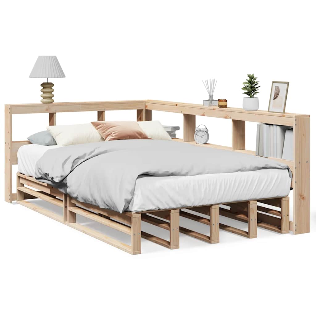Bookcase Bed without Mattress 120x200cm Solid Wood Pine