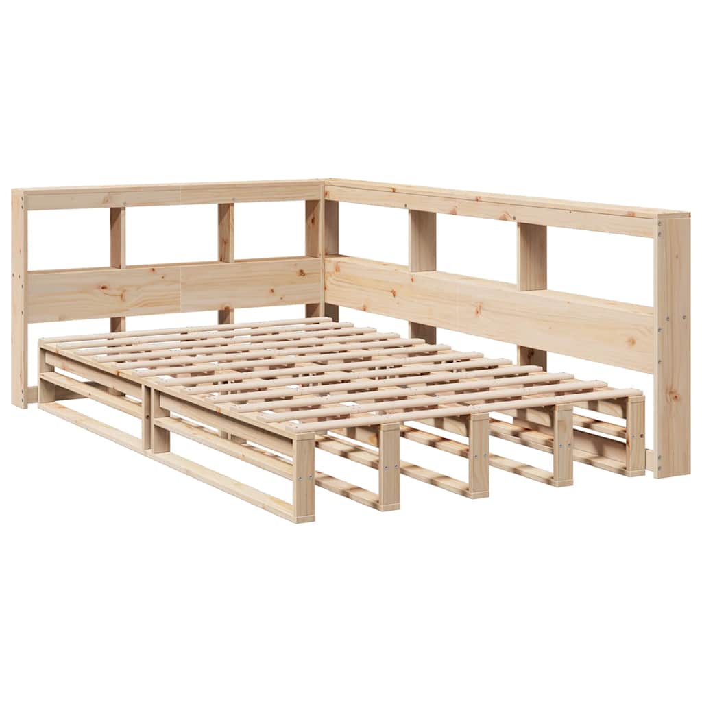 Bookcase Bed without Mattress 120x200cm Solid Wood Pine