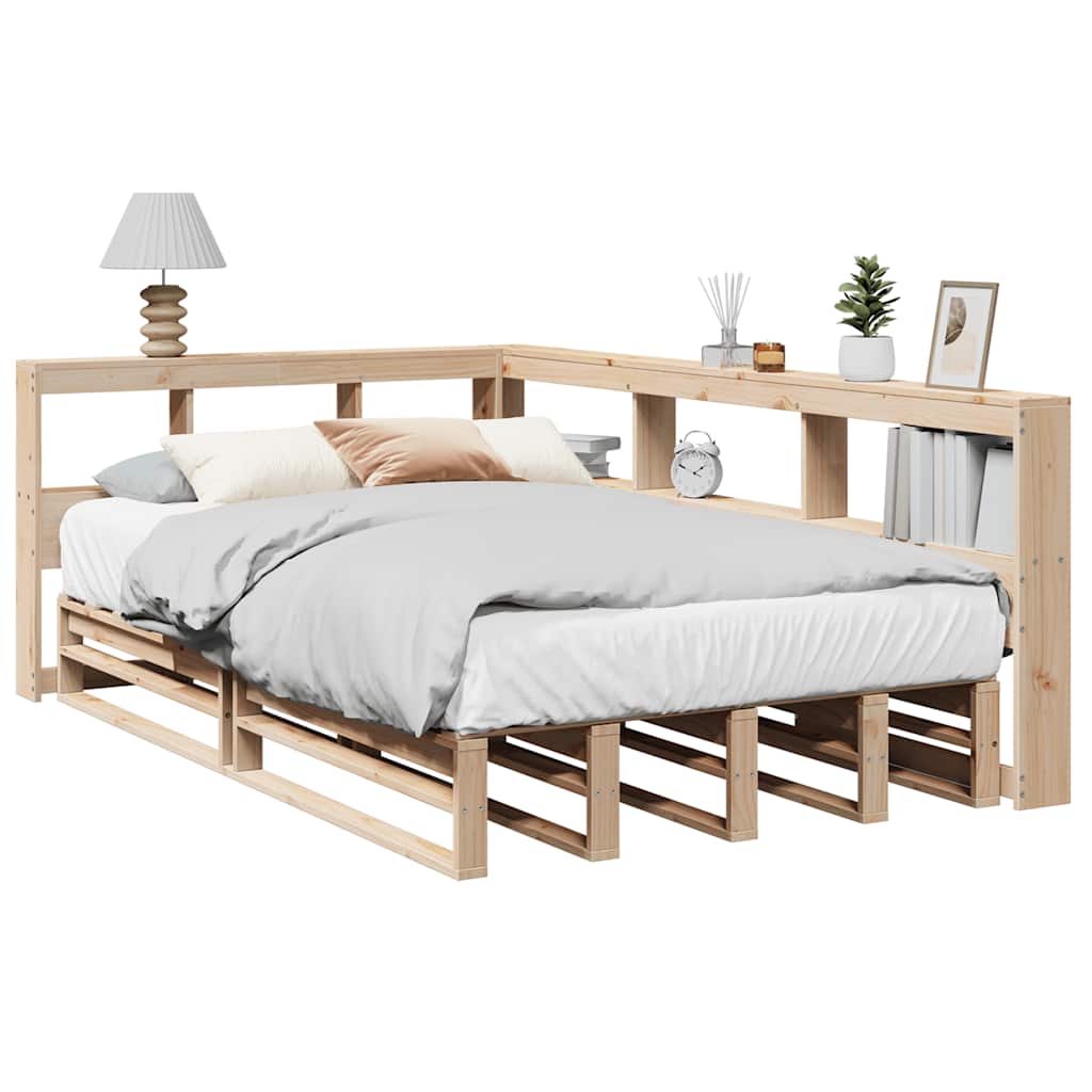 Bookcase Bed without Mattress 120x200cm Solid Wood Pine