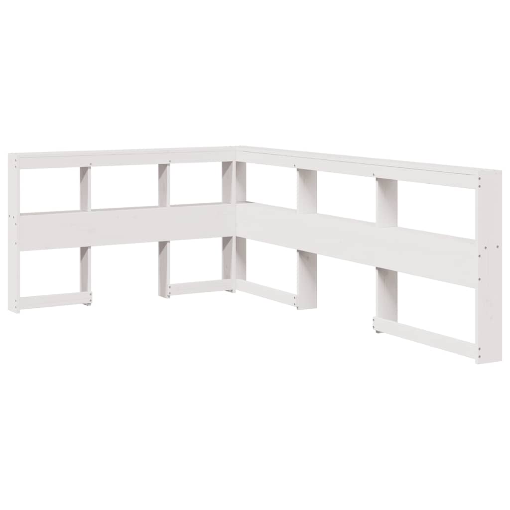 Bookcase Bed without Mattress White 120x200cm Solid Wood Pine