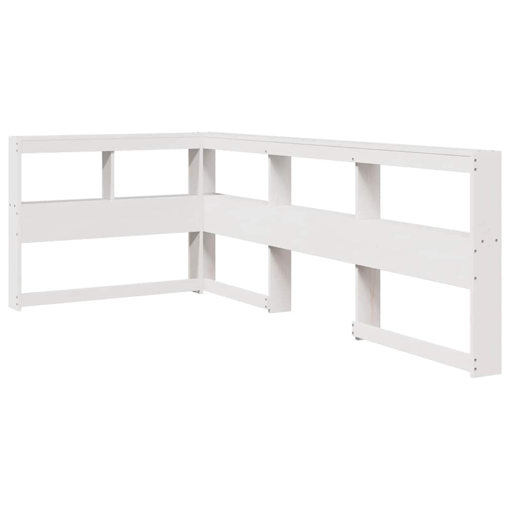 Bookcase Bed without Mattress White 90x200cm Solid Wood Pine