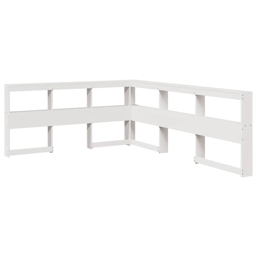 Bookcase Bed without Mattress White 140x190cm Solid Wood Pine