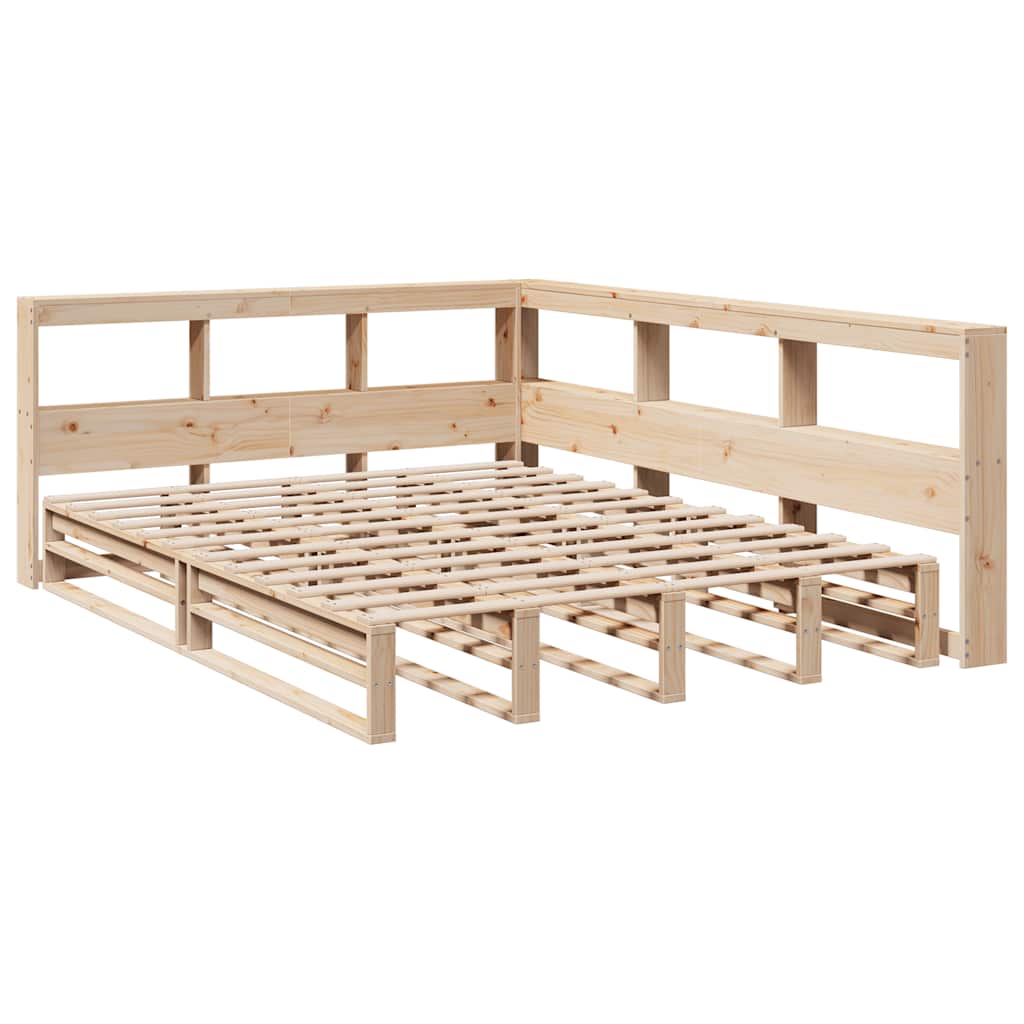 Bookcase Bed without Mattress 135x190cm Solid Wood Pine