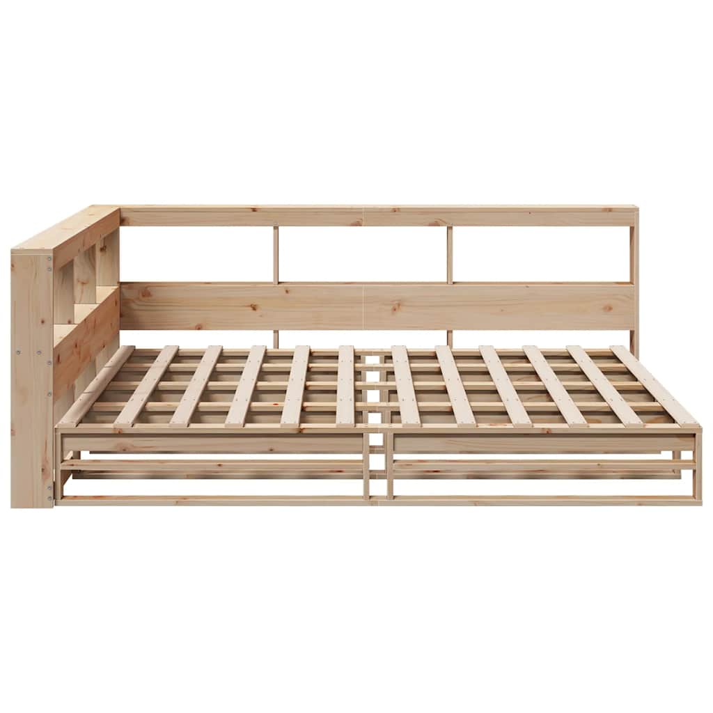 Bookcase Bed without Mattress 135x190cm Solid Wood Pine