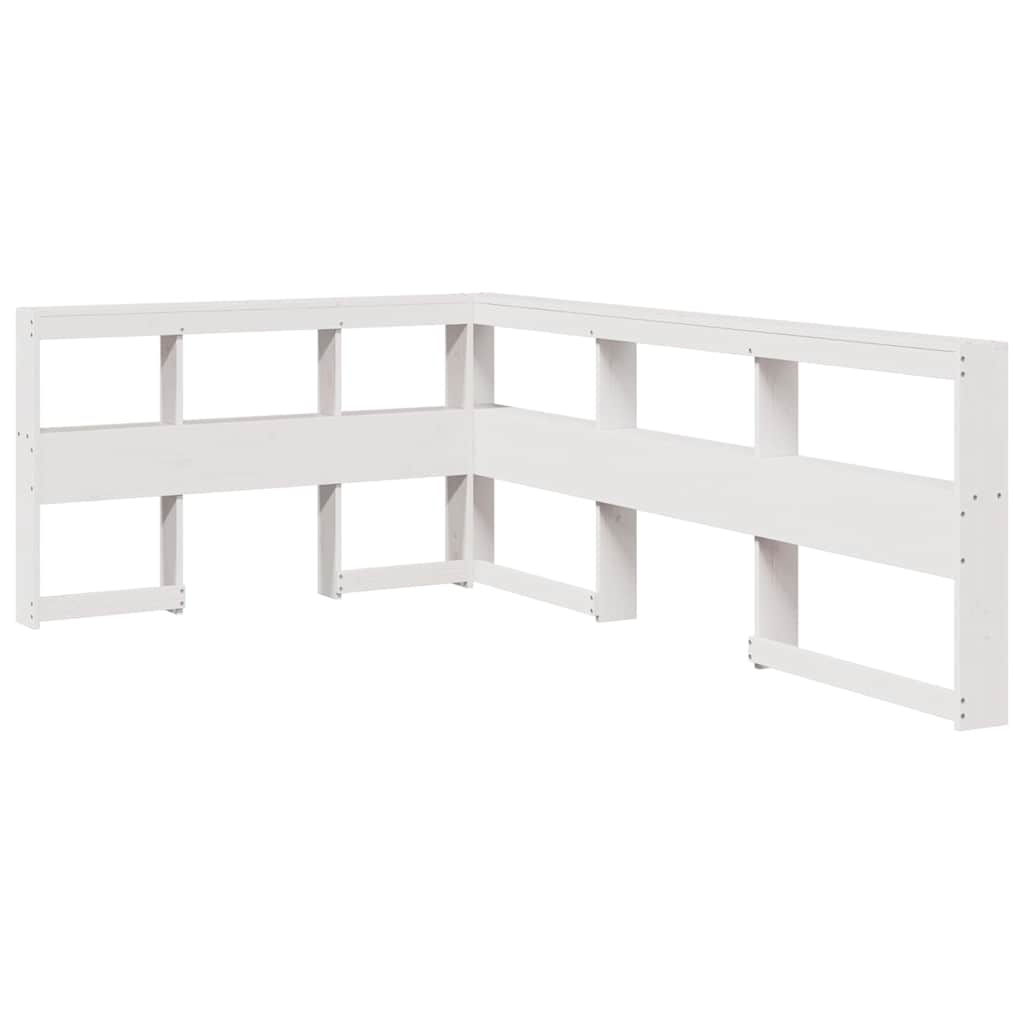 Bookcase Bed without Mattress White 120x190cm Solid Wood Pine