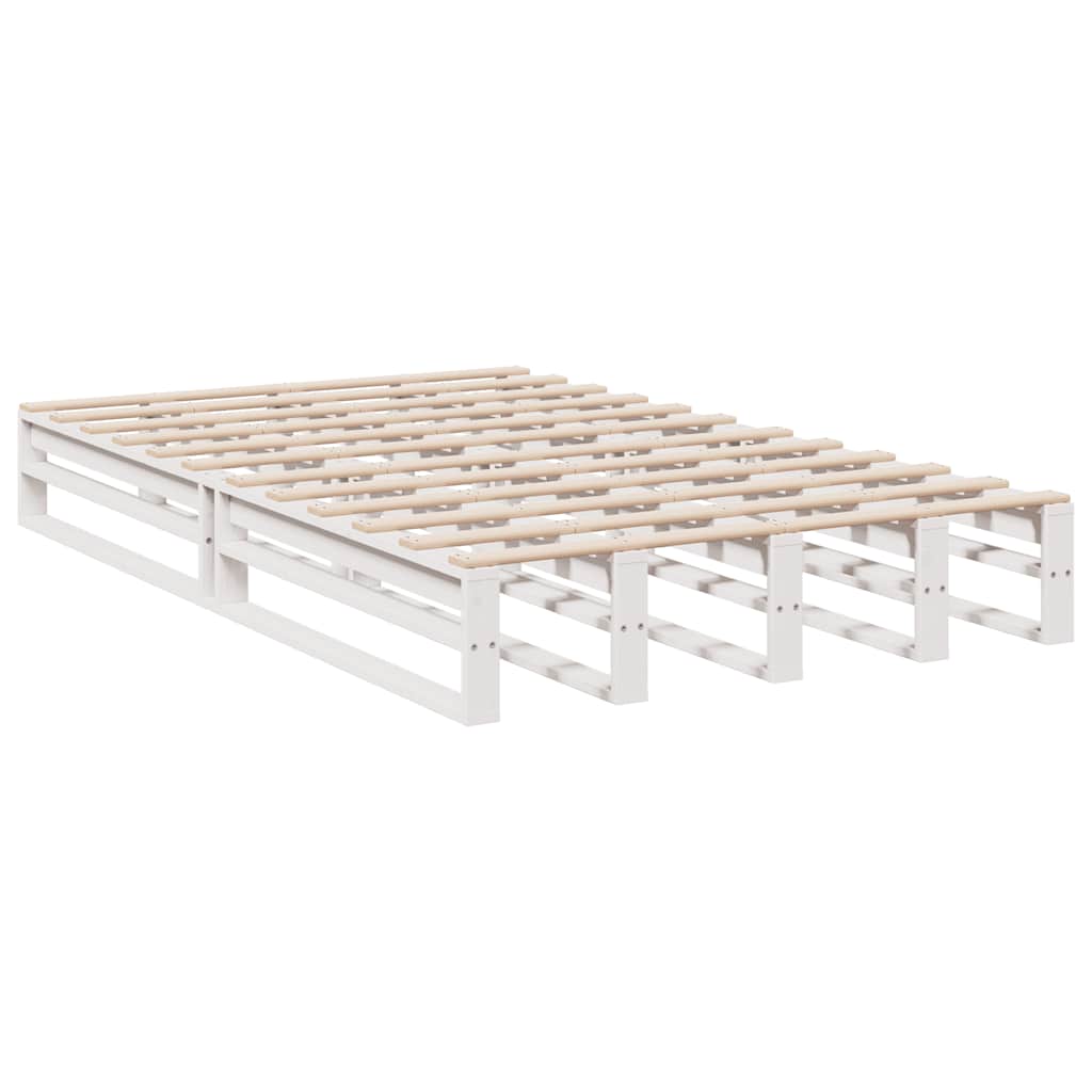 Bookcase Bed without Mattress White 120x190cm Solid Wood Pine