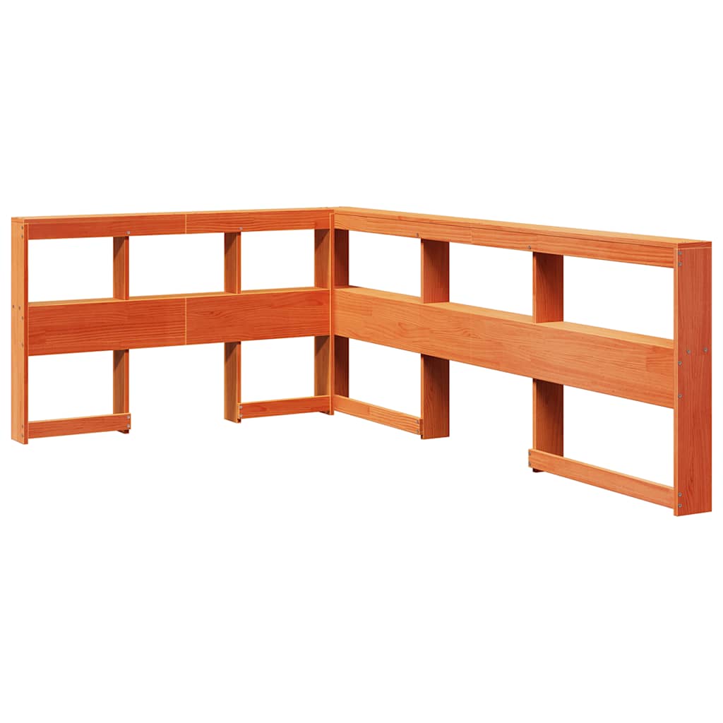 Bookcase Bed without Mattress Wax Brown 120x190cm Solid Wood Pine