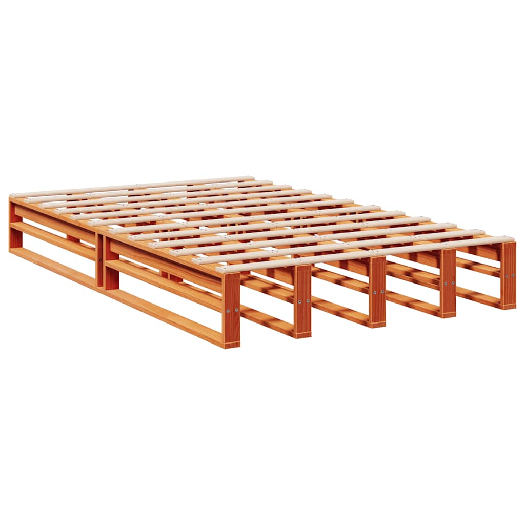 Bookcase Bed without Mattress Wax Brown 120x190cm Solid Wood Pine
