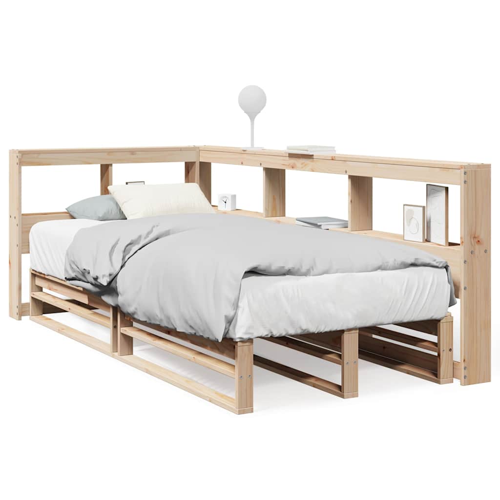 Bookcase Bed without Mattress 90x190cm Solid Wood Pine